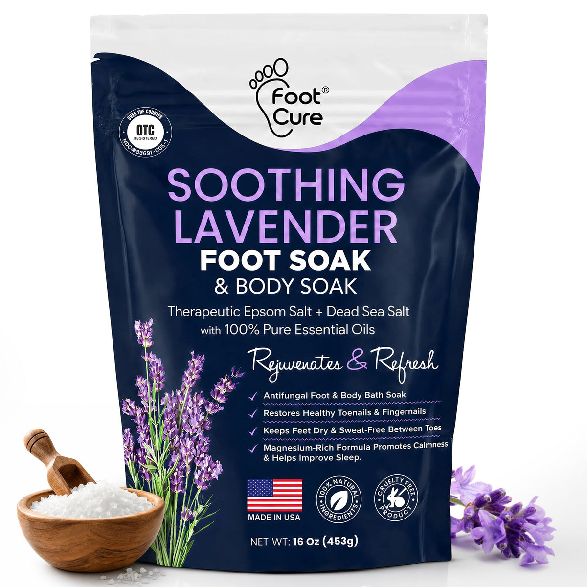 FOOT Soothing Lavender Foot Spa front view with packaging