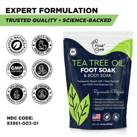 FOOT Tea Tree & Citrus Foot Soak with Epsom Salt in a relaxing setting