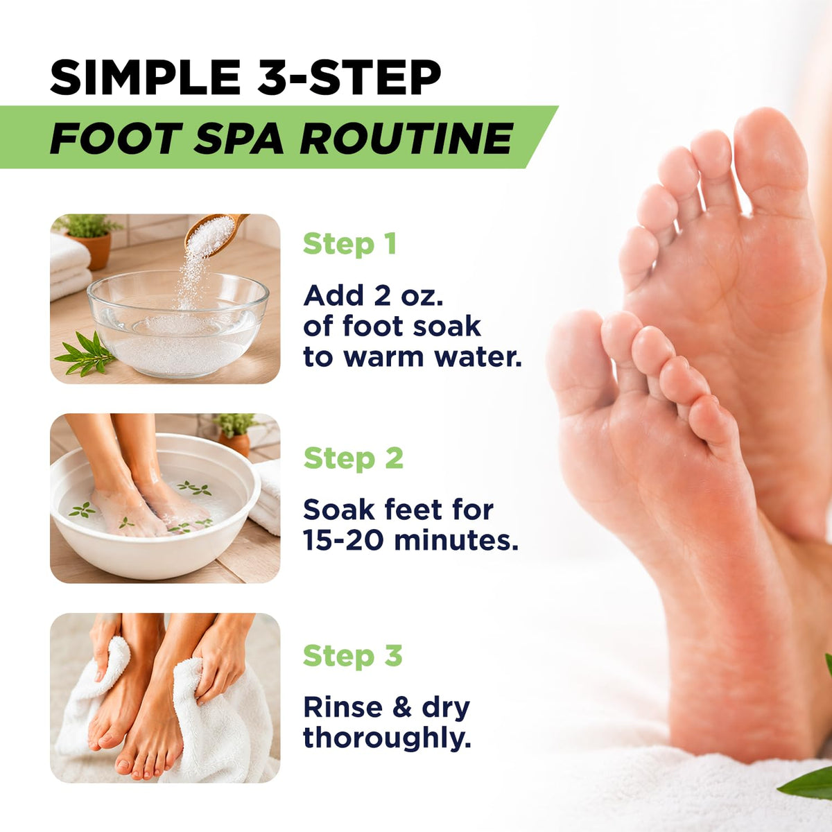 FOOT Tea Tree Oil Foot Soak in a relaxing bath setting