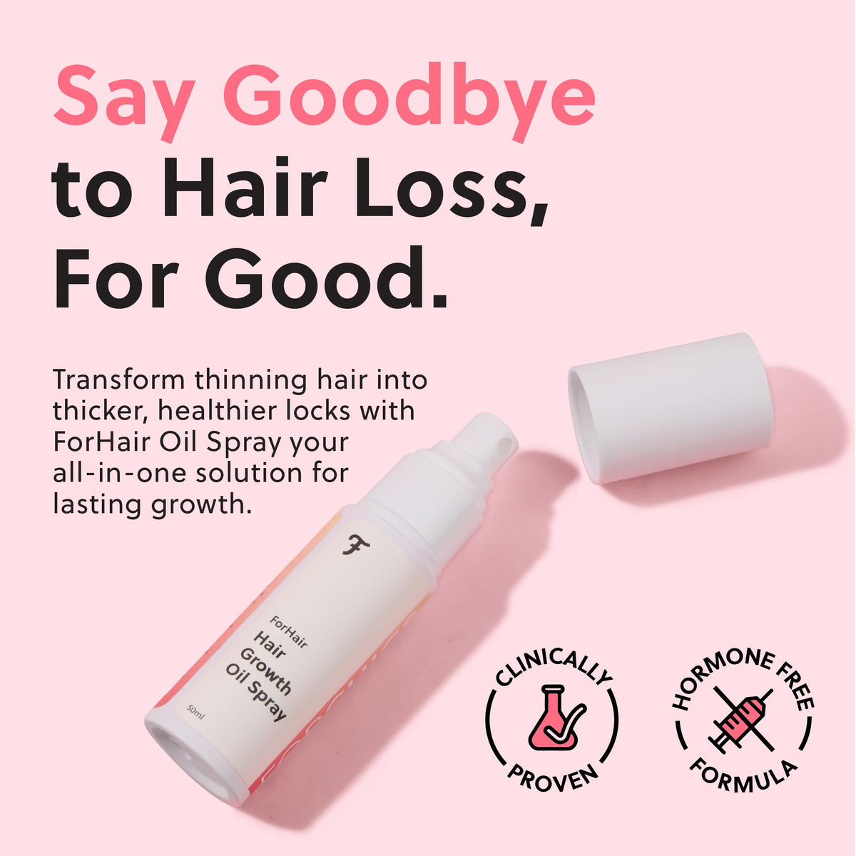 Forchics Hair Growth Serum 50ml spray nozzle close-up