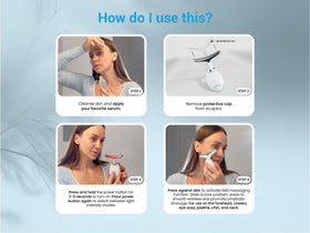 Forchics LED Face and Neck Massager lifestyle scene on vanity