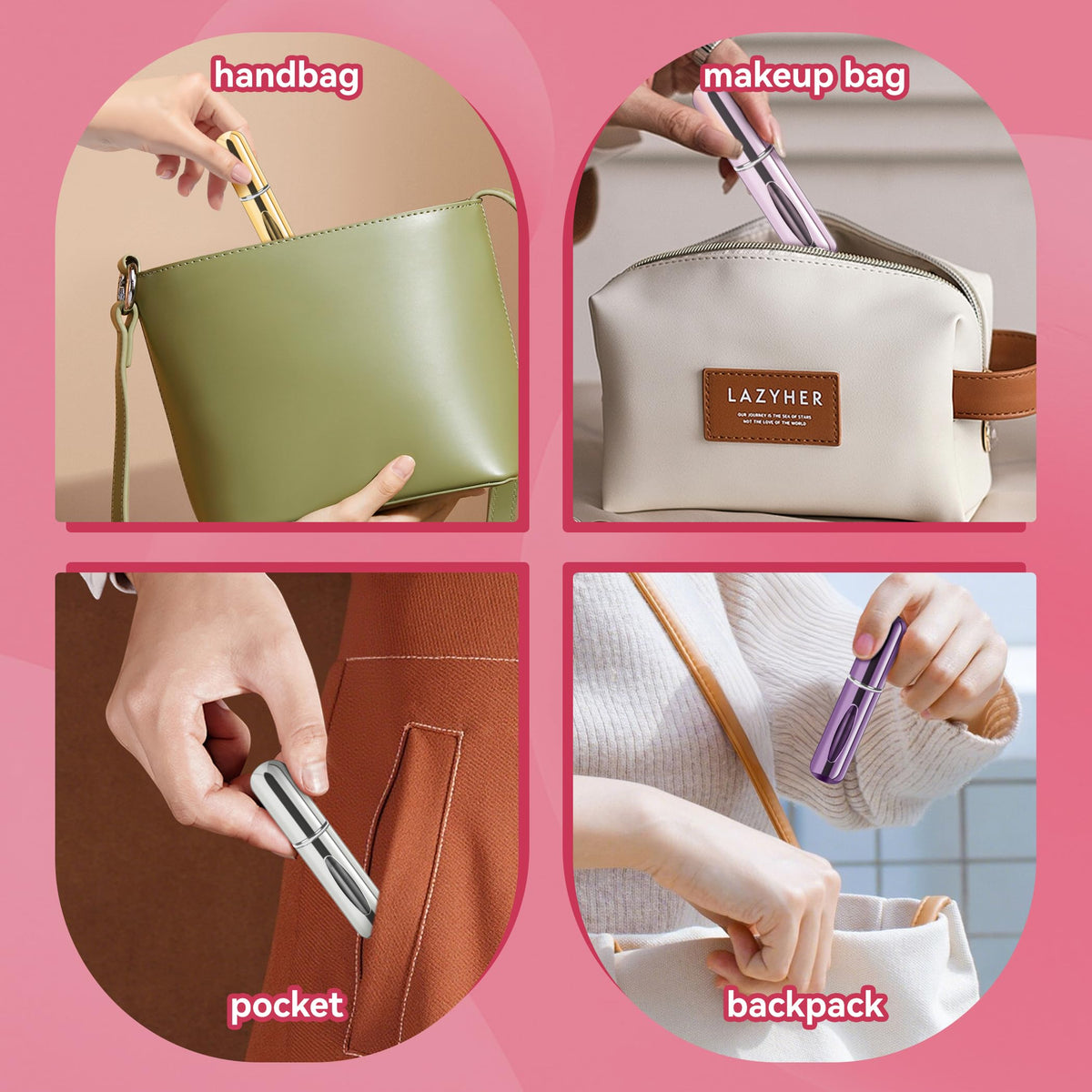 forebile refillable perfume atomizer bottles displayed together