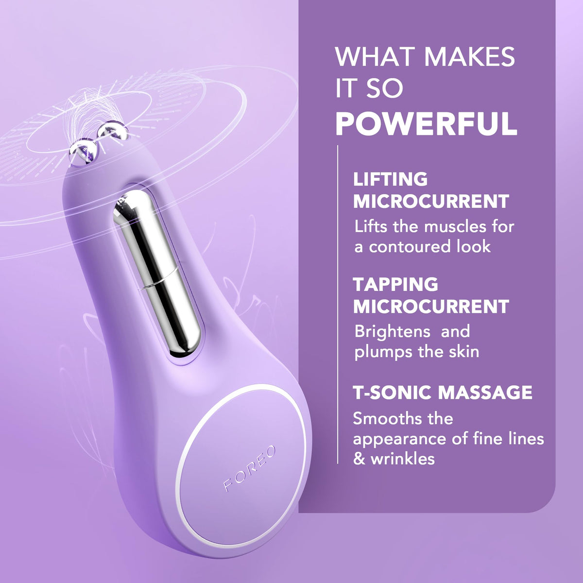 FOREO BEAR 2 device in use on under-eye area