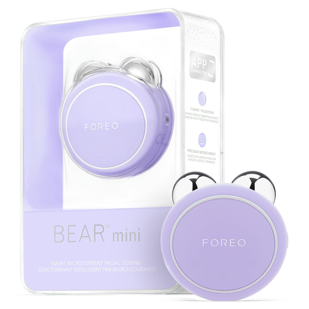FOREO BEAR mini Microcurrent Facial Device in Lavender front view