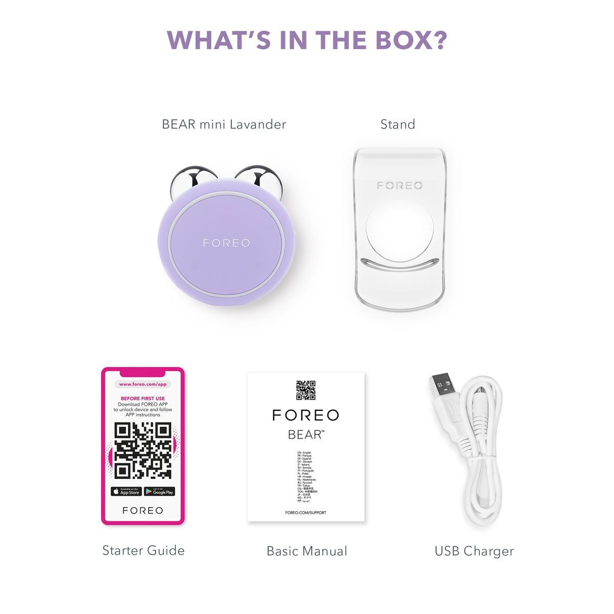 FOREO BEAR mini Microcurrent Facial Device packaging