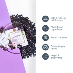 FOREO UFO Acai Berry mask application on face