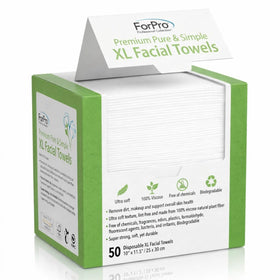 ForPro Disposable Face Towels 50ct front view in dispenser