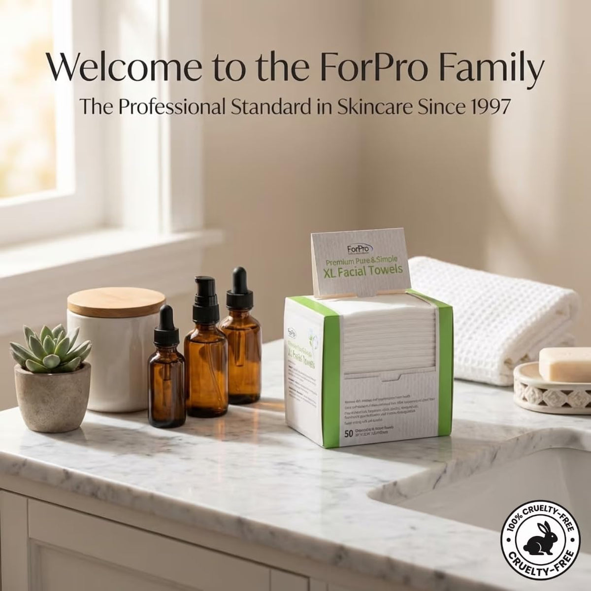 ForPro Disposable Face Towels in a professional spa setting