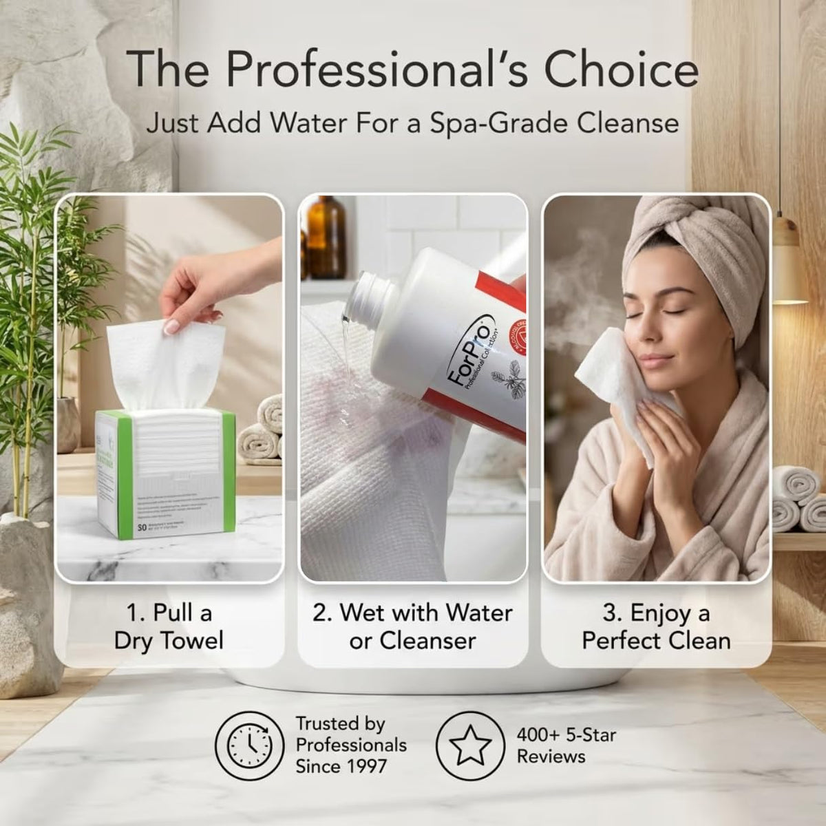 ForPro Disposable Face Towels packaging and dispenser