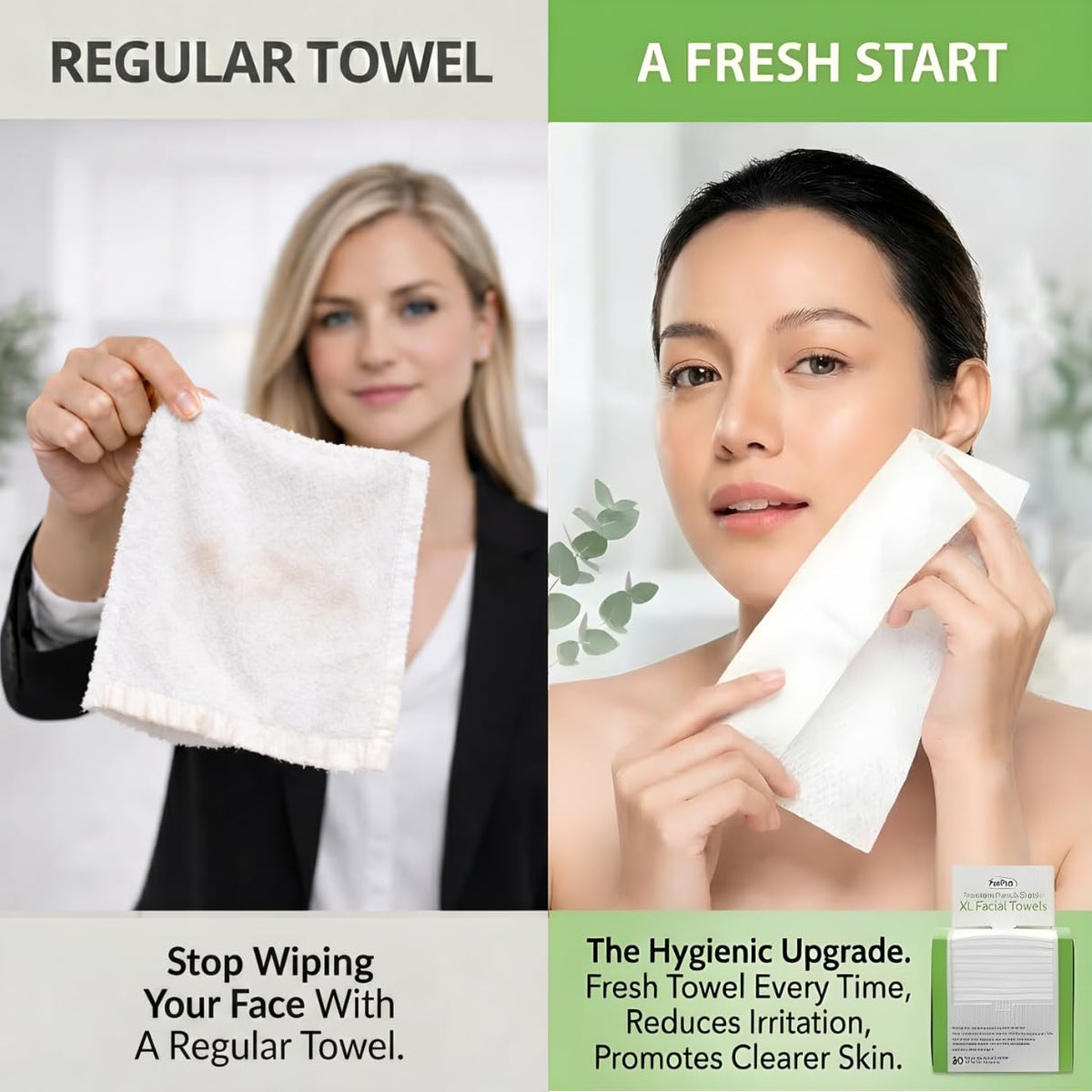 ForPro Disposable Face Towels showing dual-sided design