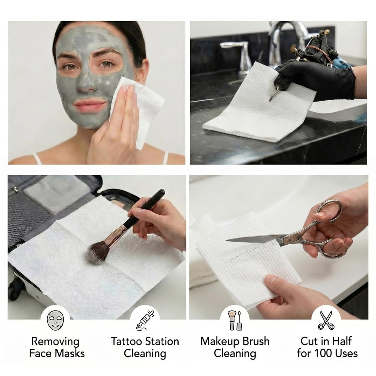 ForPro Disposable Face Towels showing XL size for full coverage