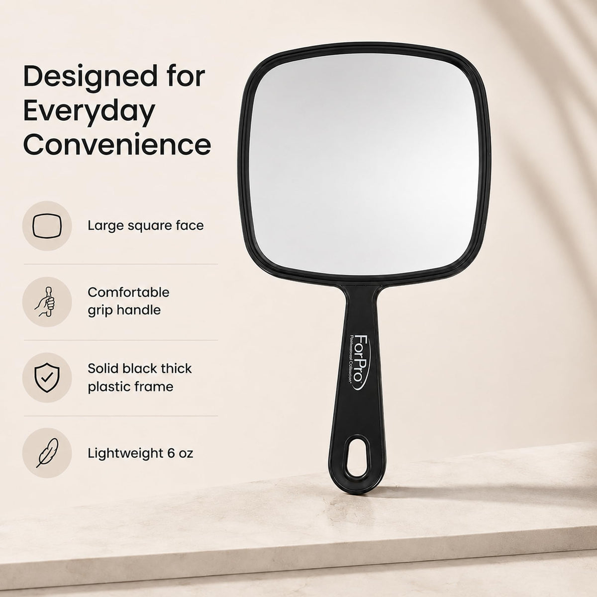 ForPro Handheld Mirror in use for makeup application