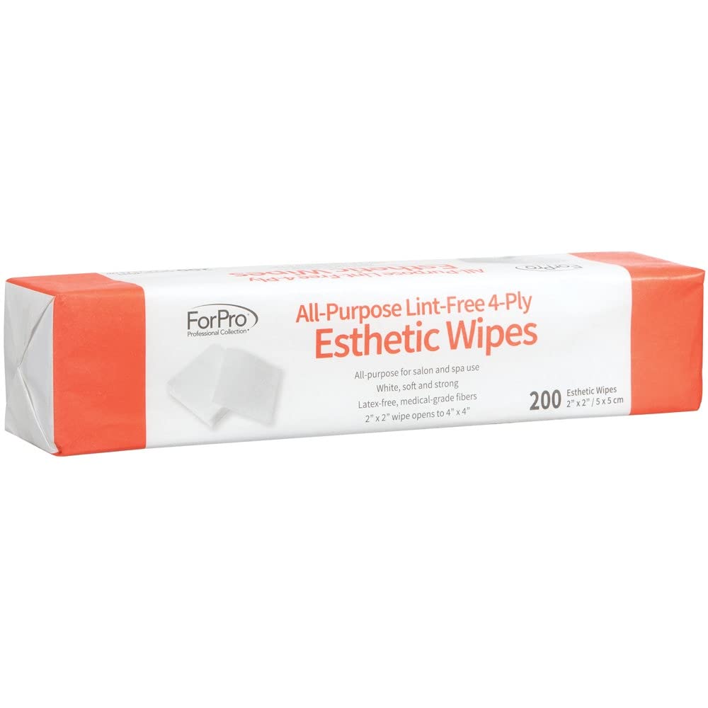 ForPro Lint-Free Wipes pack showing dimensions 2x2 in
