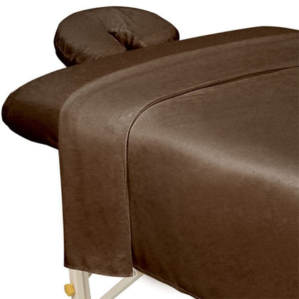 ForPro Microfiber Massage Sheet Set chocolate flat sheet front view