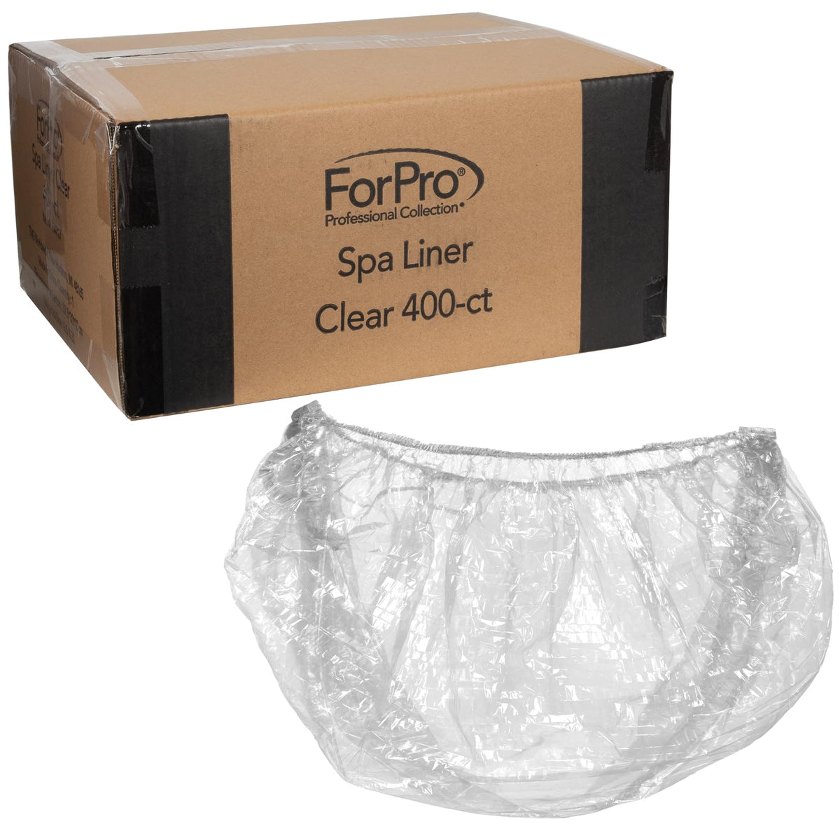 ForPro Professional Collection clear spa liners front view