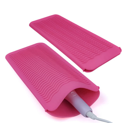 Fouews Silicone Heat Resistant Mat Pouch in pink front view