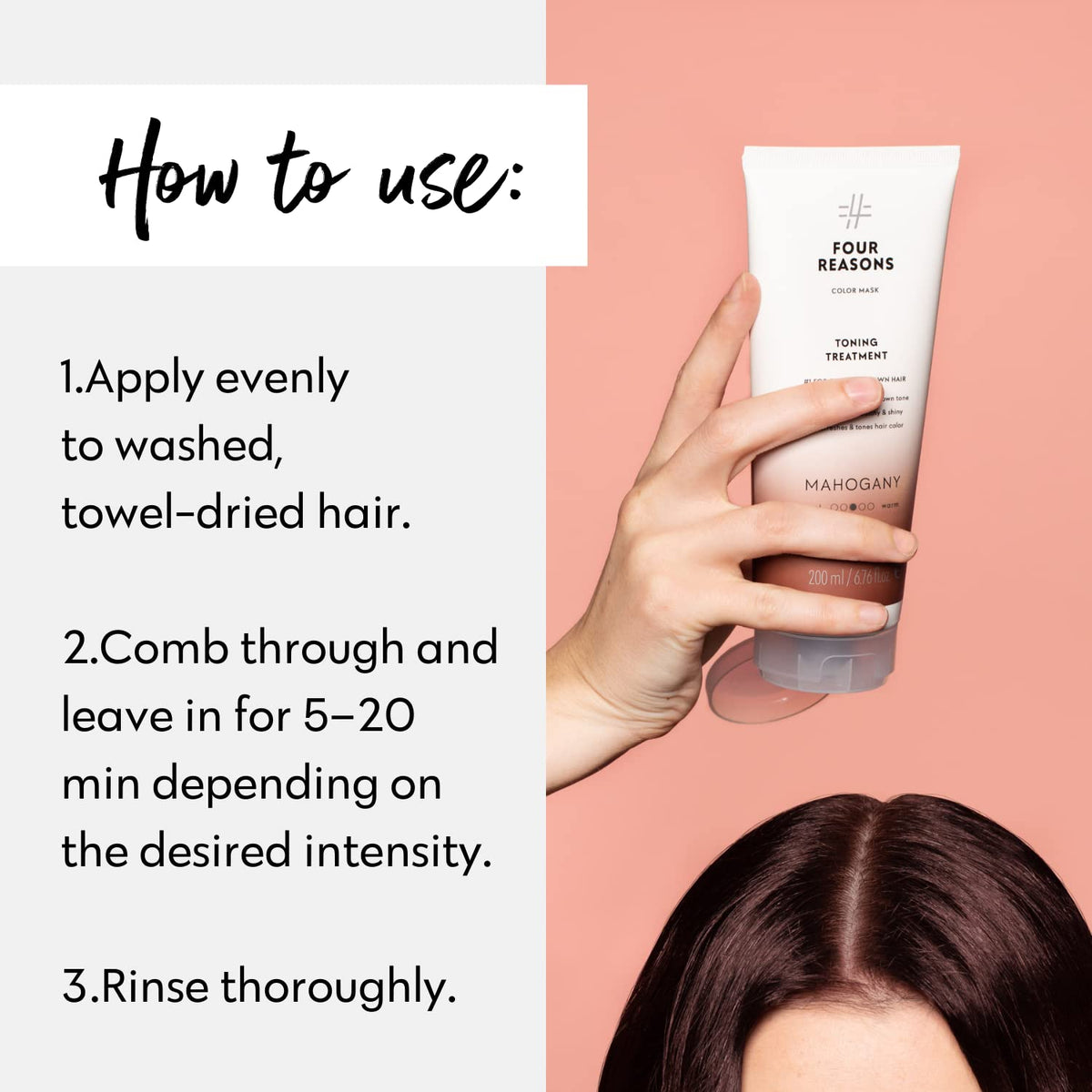 FOUR REASONS Color Mask Mahogany with ingredients