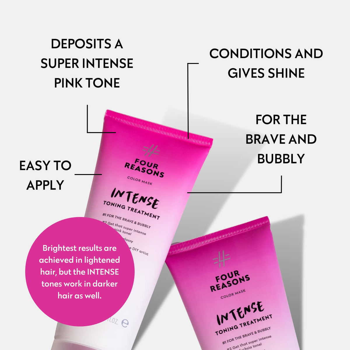 FOUR REASONS Intense Pink Color Mask application on hair