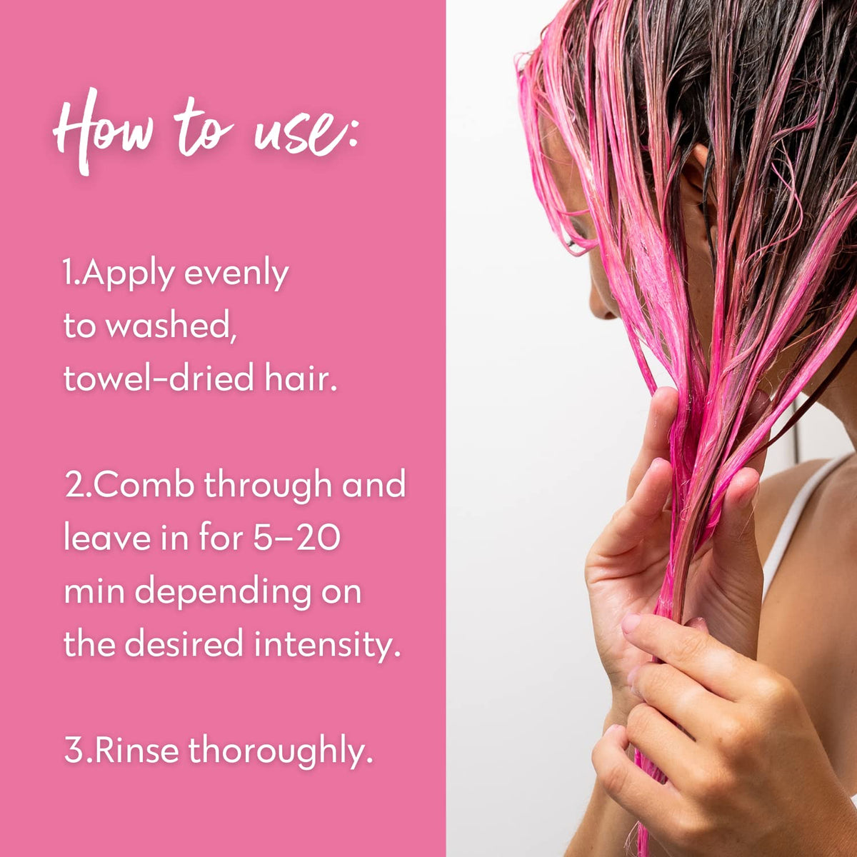 FOUR REASONS Intense Pink Color Mask on a bathroom shelf