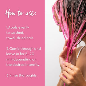 FOUR REASONS Intense Pink Color Mask on a bathroom shelf