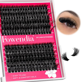Fowendia Lash Clusters front view with 10-18mm lengths