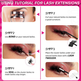 Fowendia Lash Clusters in use on model's eyes