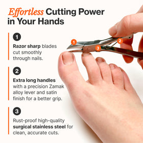 Fox Medical Toenail Clippers side view showing length