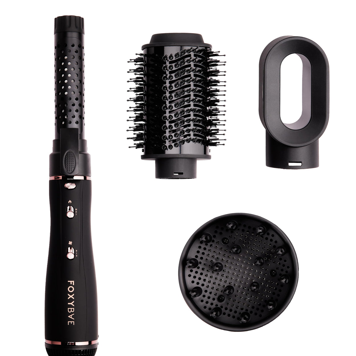 FoxyBae Super Styler in use on long hair
