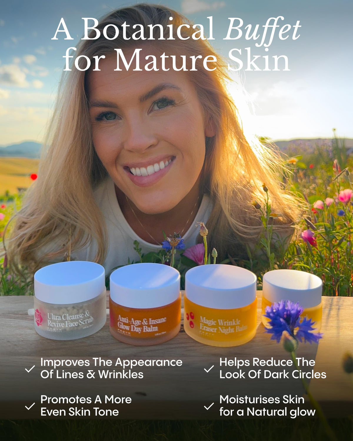 FRØYA facial scrub and balms packaging