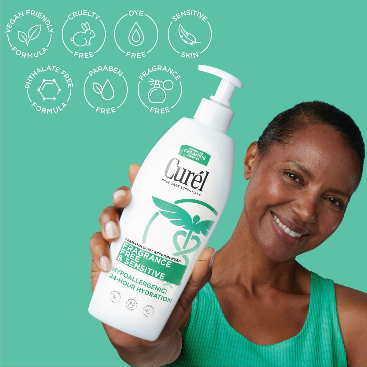 Fragrance Free Lotion application on skin