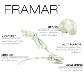 FRAMAR Alligator Clips showing strong metal spring mechanism