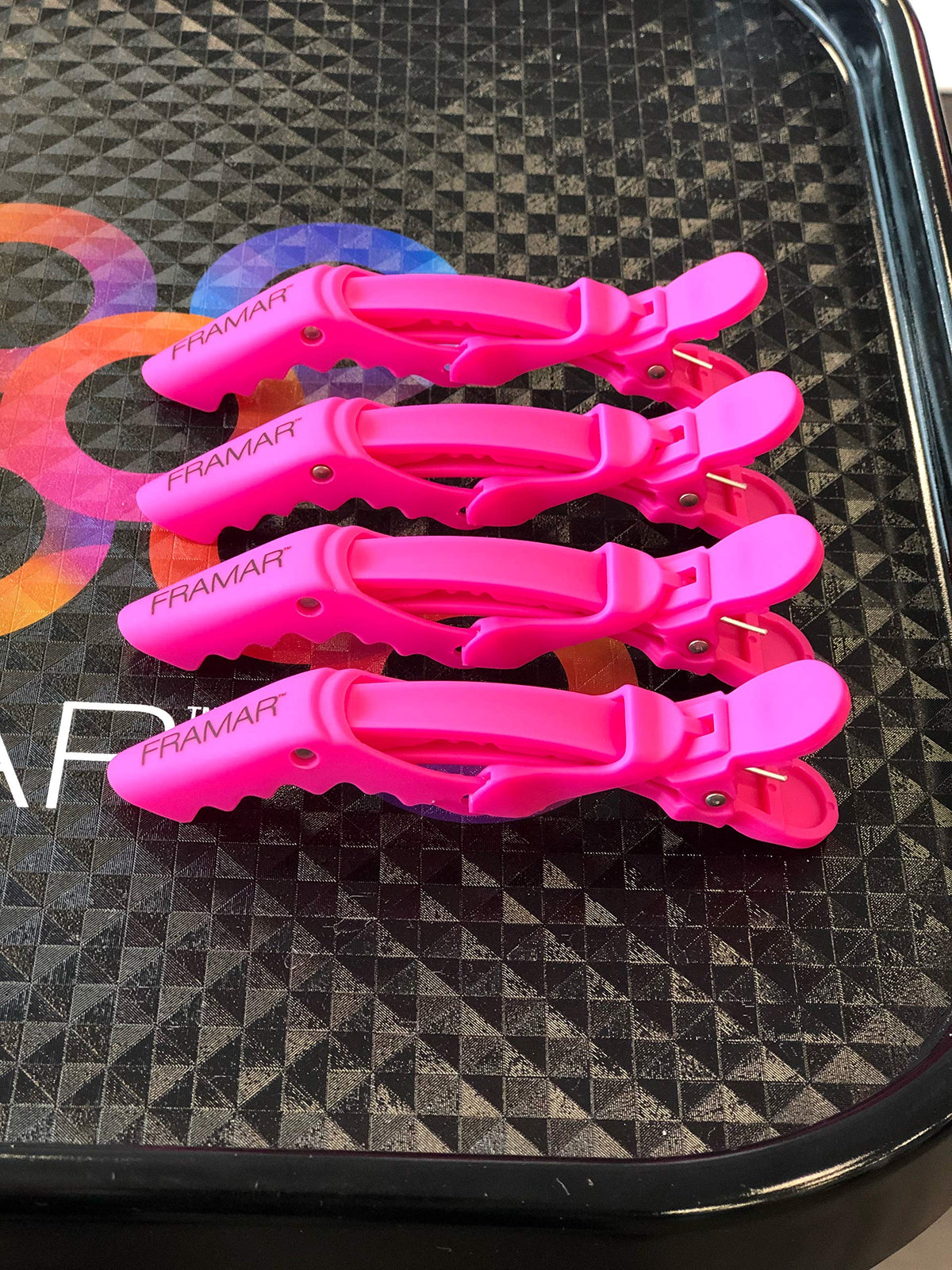 FRAMAR Gator Grips Pink Styling Hair Clips side view