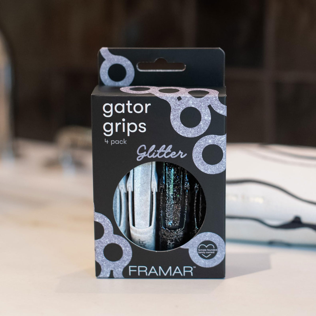 FRAMAR Glitter Hair Clip Set with packaging