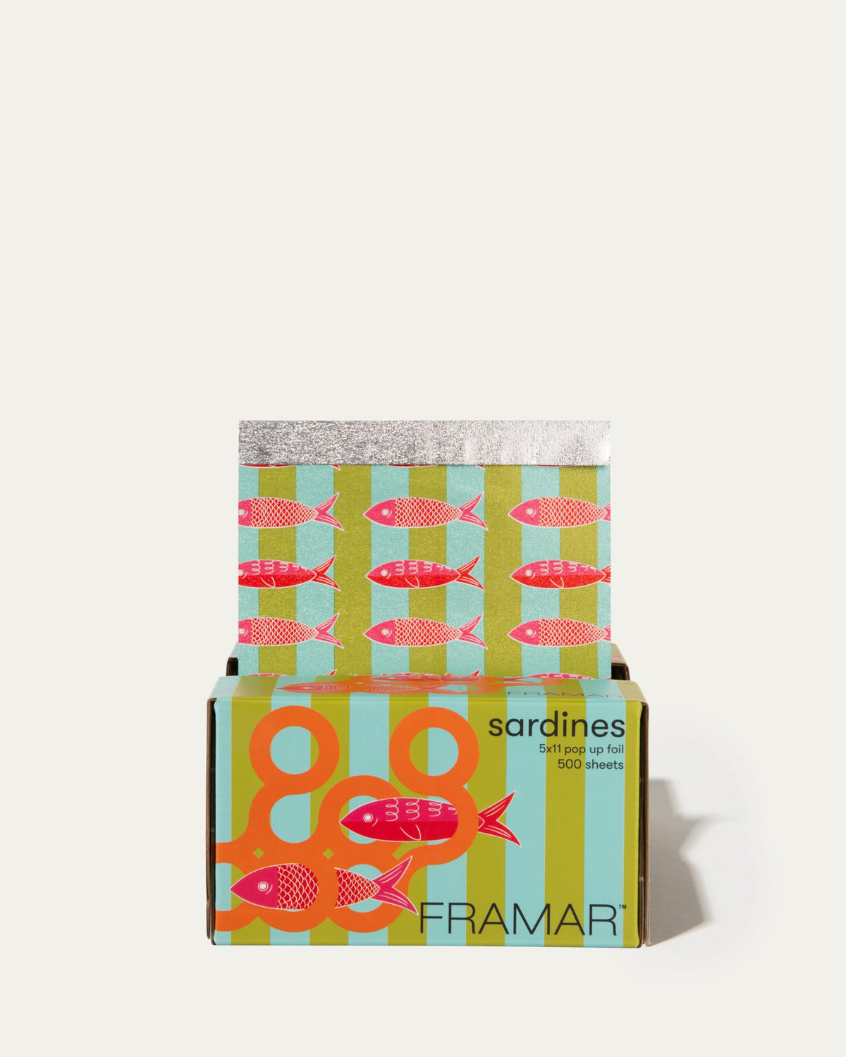 FRAMAR Multi Colour Sardine Hair Foil vibrant coastal pattern detail