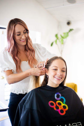 FRAMAR Pastel Alligator Hair Clips in use during hair styling