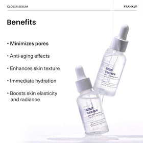 FRANKLY Closer Serum Jumbo lifestyle scene with a skincare routine