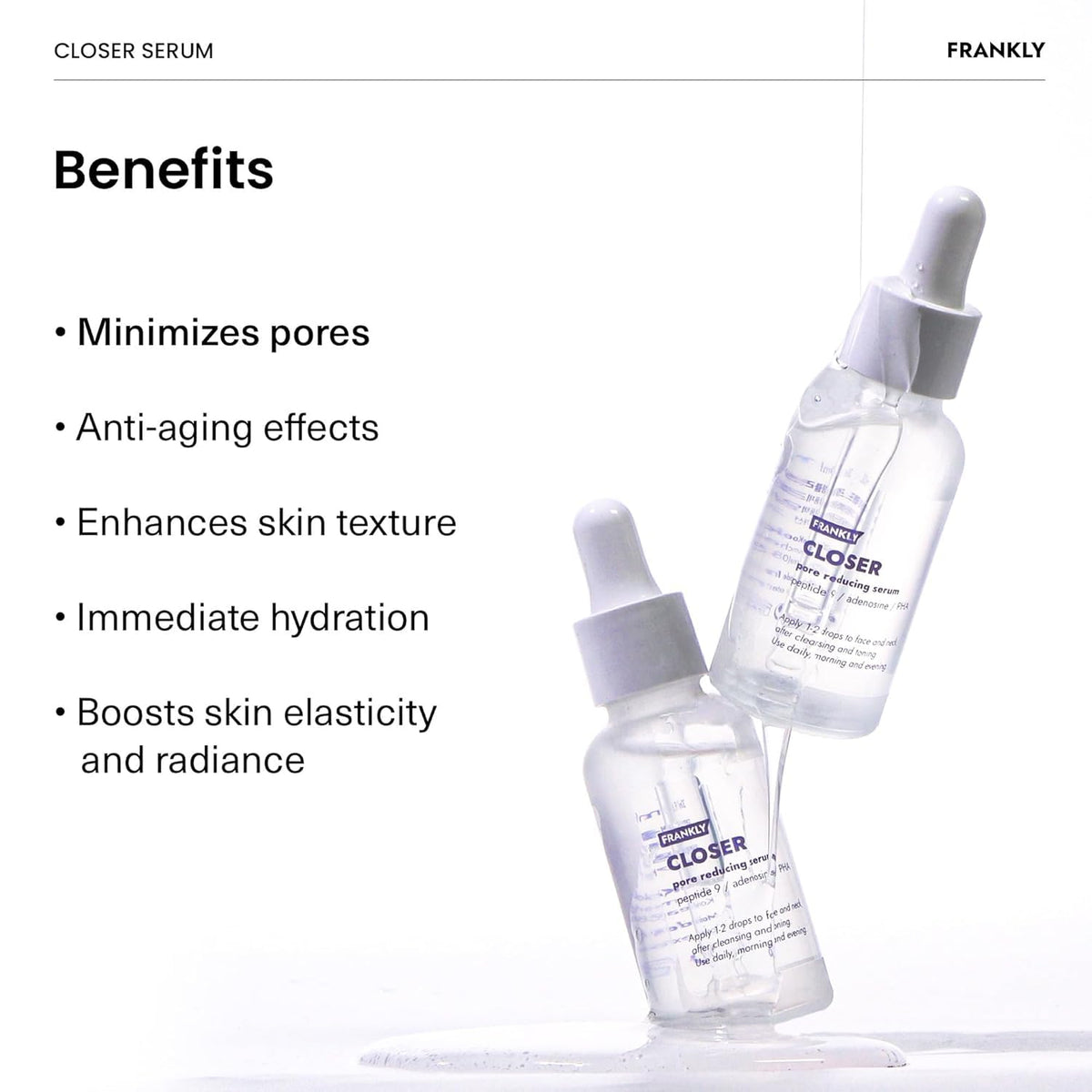 FRANKLY Closer Serum Mega Jumbo 3.38 fl oz texture on skin