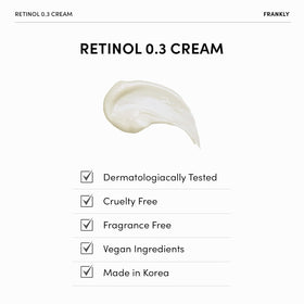 FRANKLY Retinol 0.3% Cream ingredients list on back