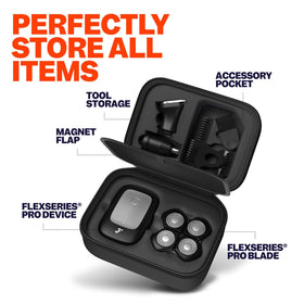 Freebird Electric Shaver showing five grooming attachments