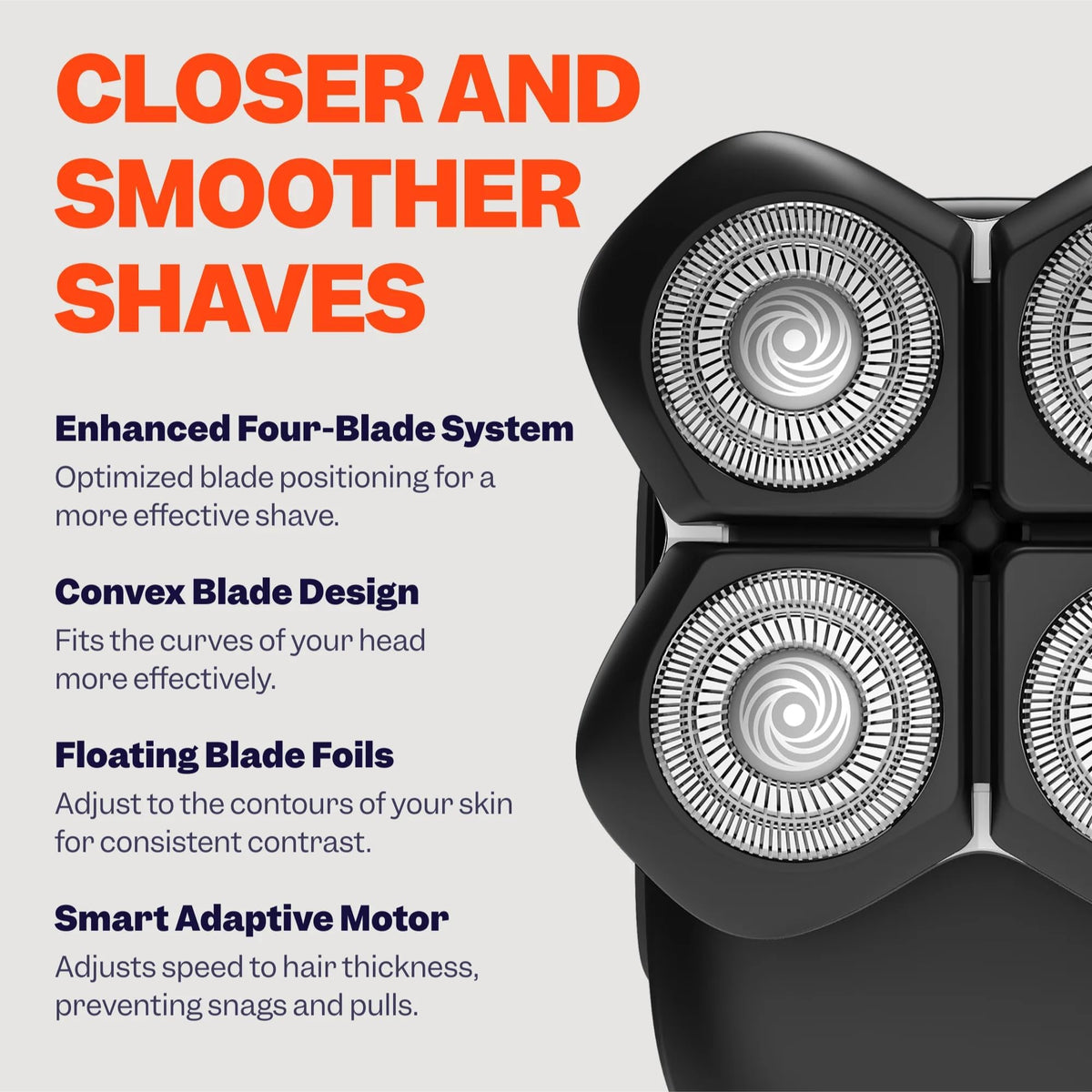 Freebird shaver kit with five attachments laid out