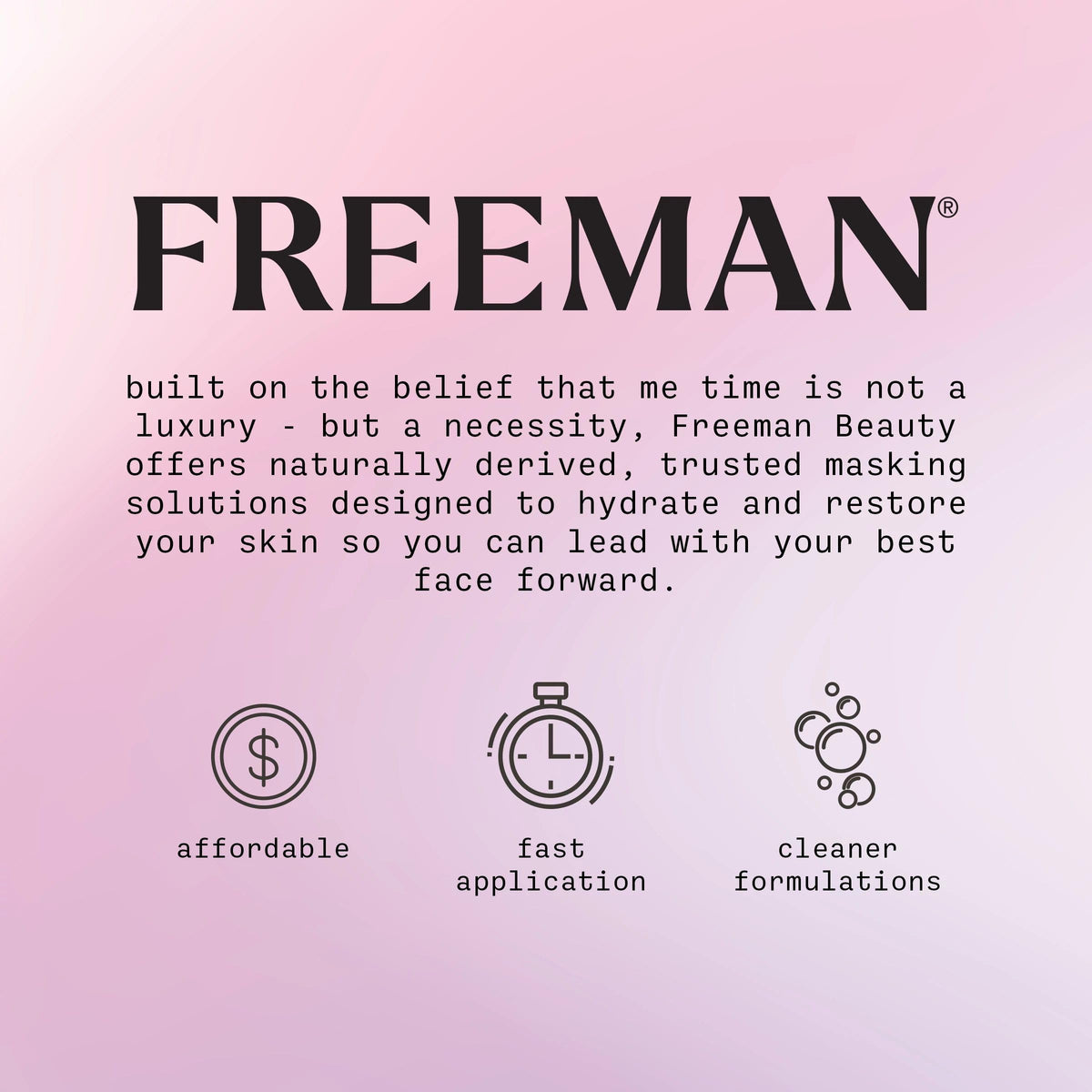 Freeman 4 Piece Hydrating Face Mask Set with a towel and skincare products