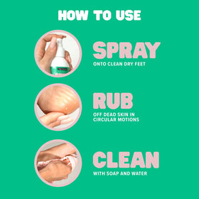 Freeman Flirty Feet Instant Foot Peeling Spray application on feet