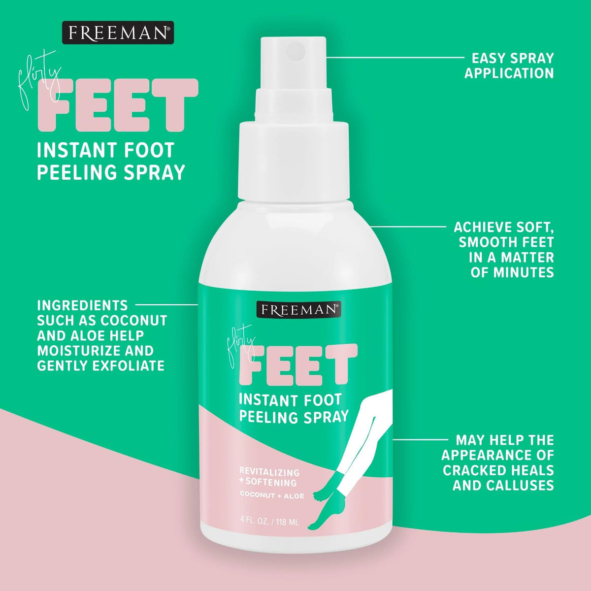 Freeman Flirty Feet Instant Foot Peeling Spray side view