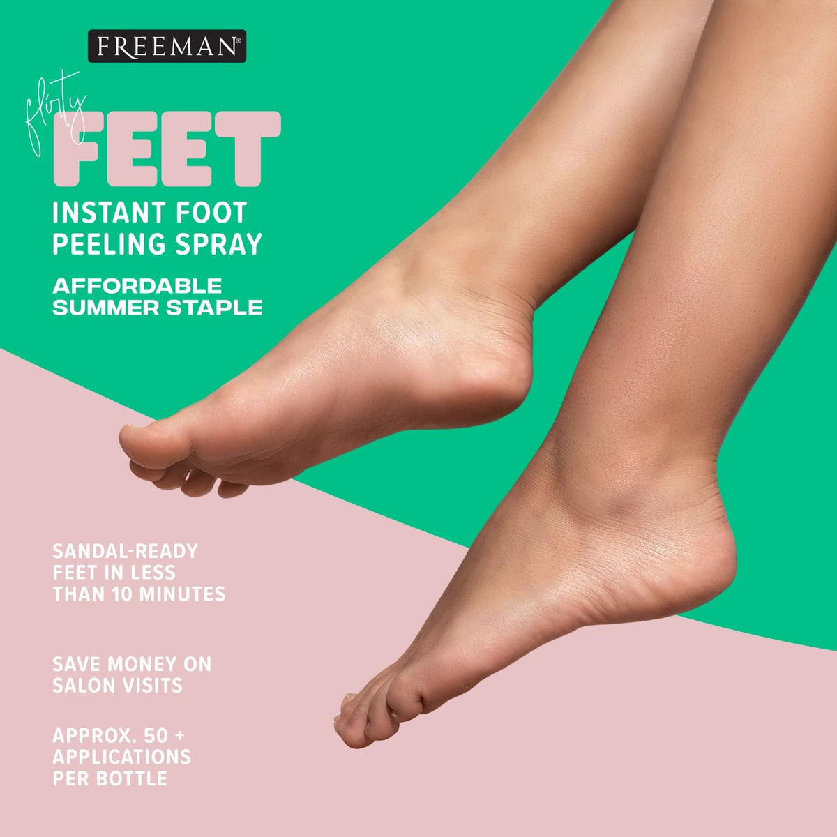 Freeman Flirty Feet Instant Foot Peeling Spray with coconut and aloe ingredients