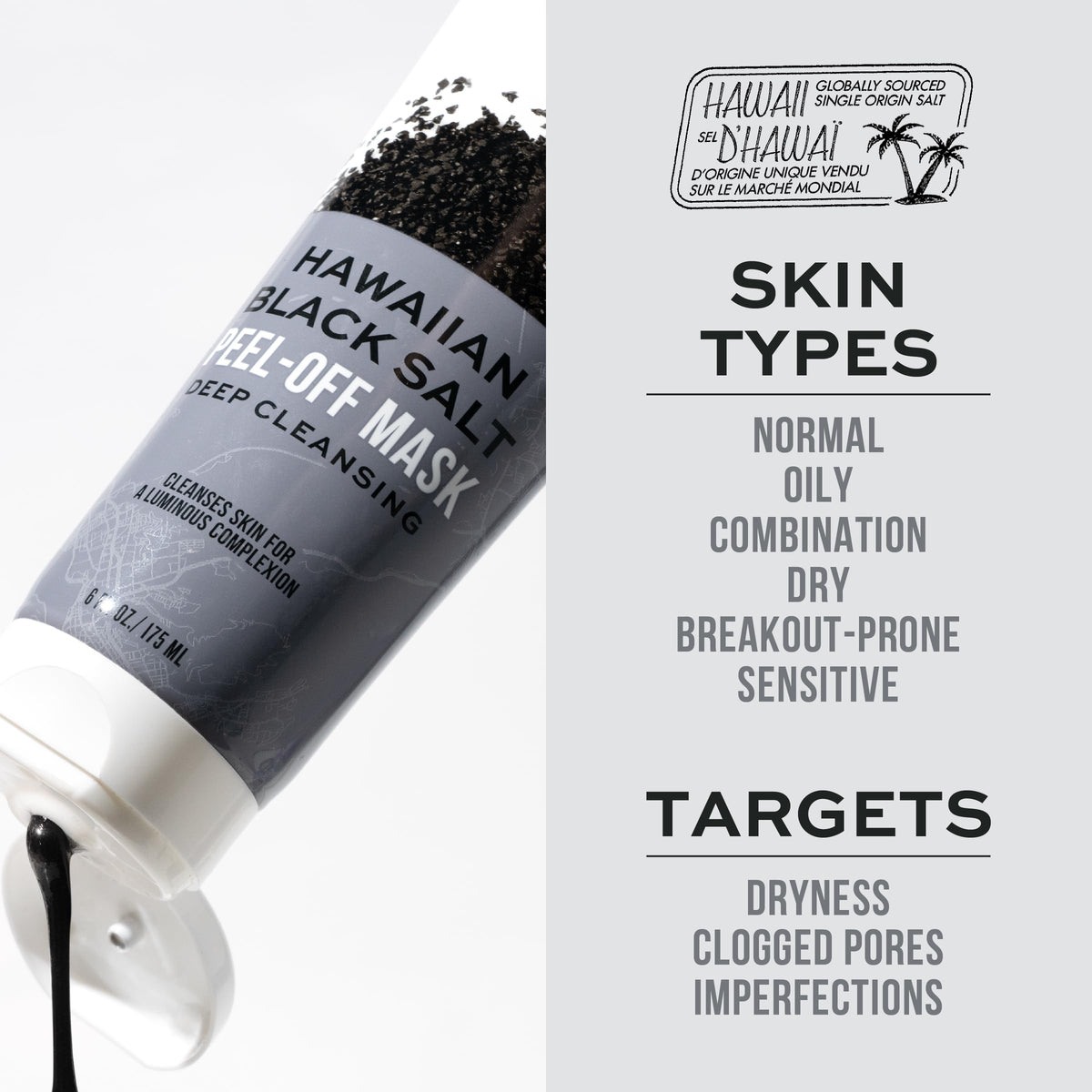 Freeman Hawaiian Black Salt Peel-Off Face Mask texture close-up