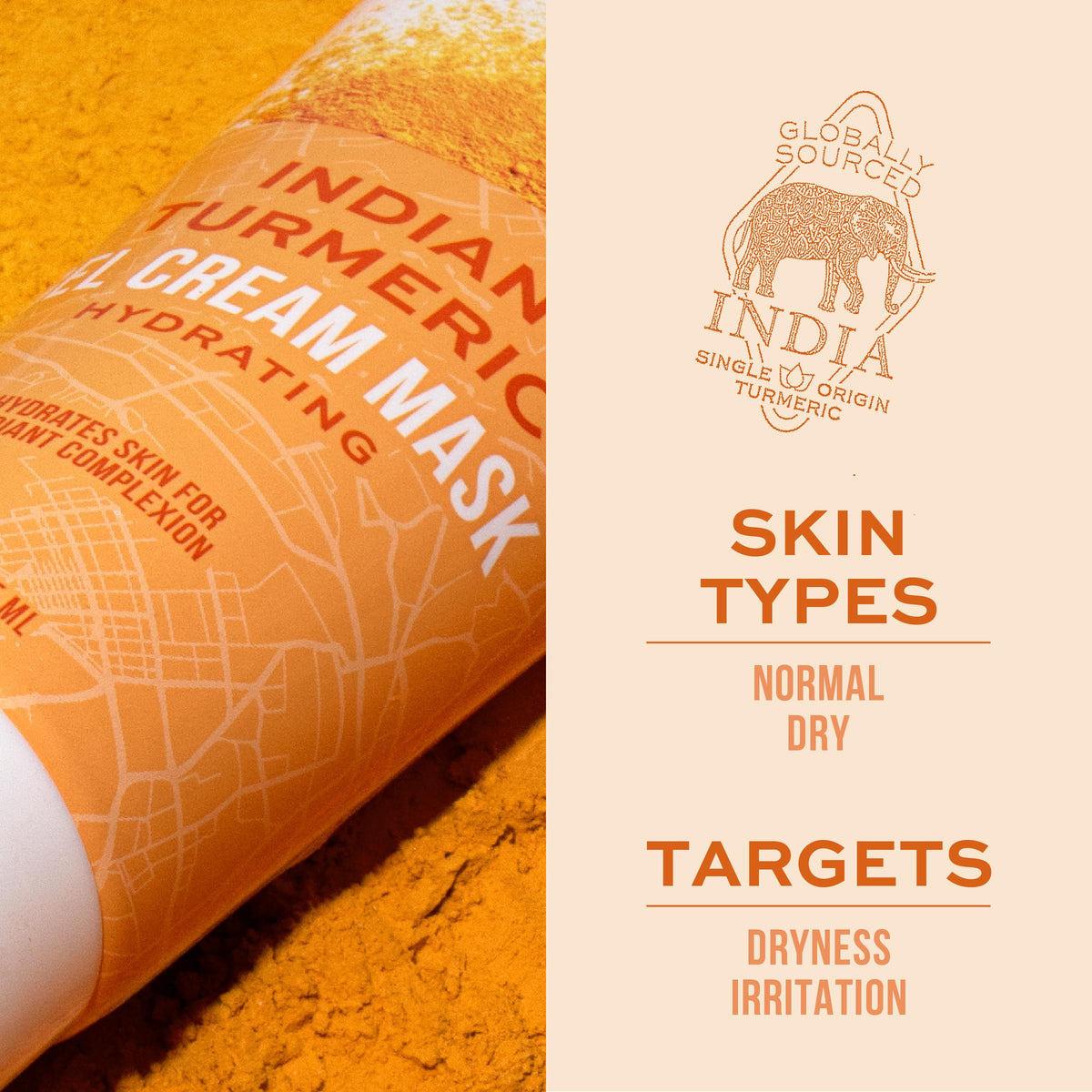 Freeman Indian Turmeric Gel Cream Facial Mask application on skin