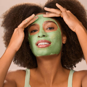 Freeman Japanese Matcha Cream Facial Mask in a bathroom setting
