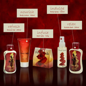 Freida and Joe Bath and Body Gift Basket bubble bath and bath salts