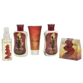 Freida and Joe Bath and Body Gift Basket contents including shower gel and lotion