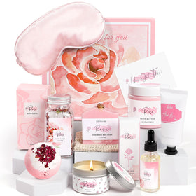 Frerdui Rose Spa Gift Set contents including bath salts and body butter